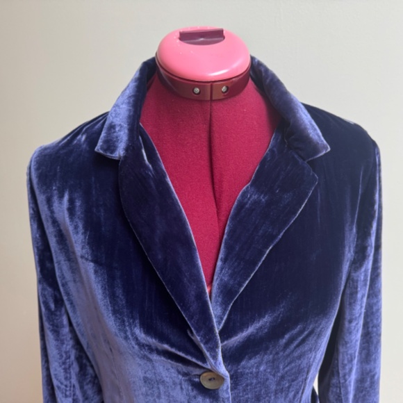 Graham & Spenser Blue Velvet 3 button Jacket Sz M - Picture 8 of 12